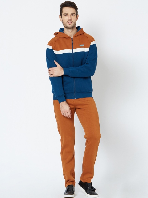 

Sweet Dreams Men Brown & Blue Colourblocked Tracksuit