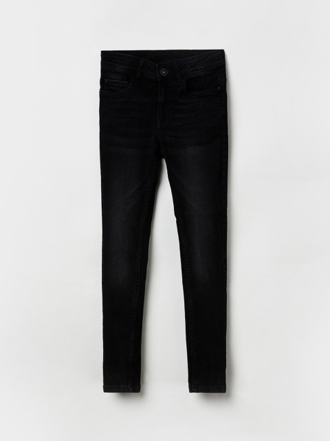 

max Girls Black Regular Fit Mid-Rise Clean Look Stretchable Jeans