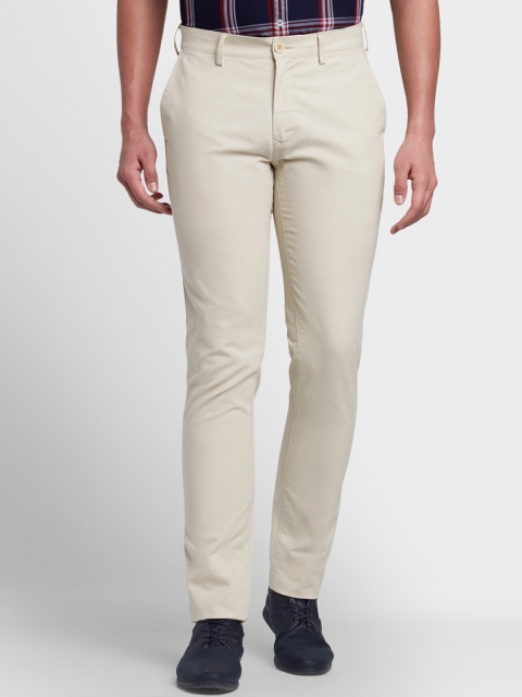 

ColorPlus Men Beige Regular Fit Solid Regular Trousers