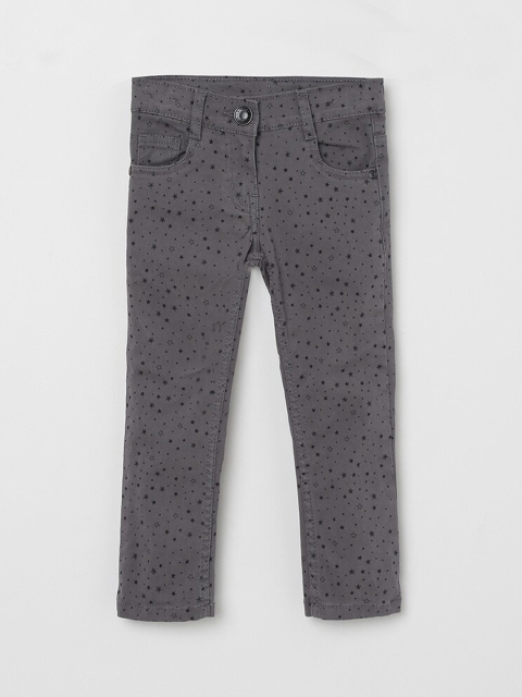 

max Girls Grey & Black Regular Fit Mid-Rise Clean Look Jeans