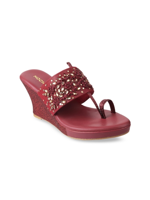 

Mochi Women Maroon Embellished Heels
