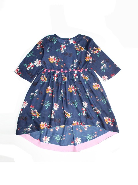 

KiddoPanti Girls Navy Blue Printed Anarkali Kurta