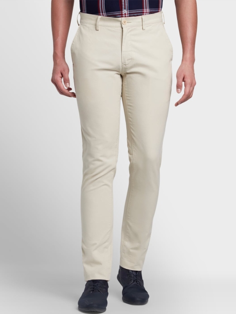 

ColorPlus Men Beige Regular Fit Solid Regular Trousers