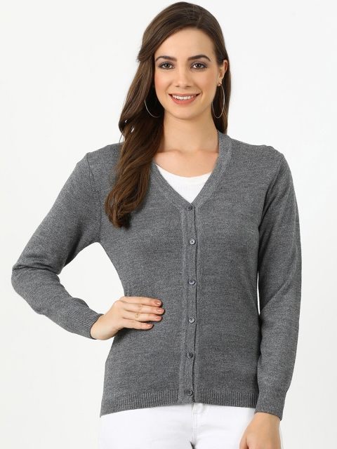 

Monte Carlo Women Grey Solid Cardigan Sweater