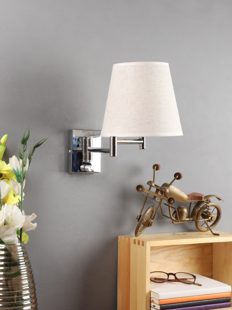 

LUXSUN Off-White & Silver-Toned Solid Wall Lamp