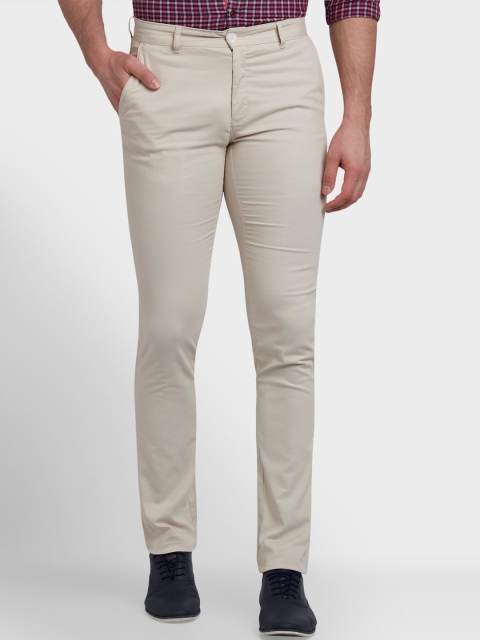 

ColorPlus Men Beige Regular Fit Solid Regular Trousers