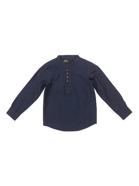 

Nick&Jess Boys Blue Slim Fit Solid Casual Shirt