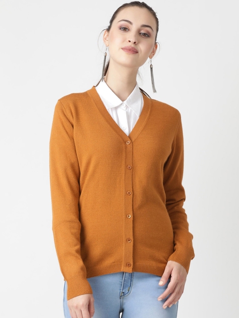 

Monte Carlo Women Orange Solid Cardigan Sweater