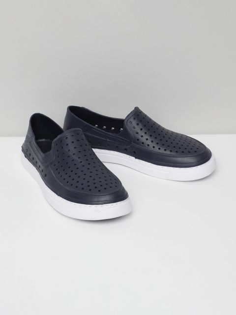 

max Men Navy Blue Laser Cut Slip-On Sneakers