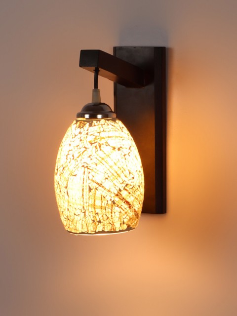 

LUXSUN Yellow Printed Traditional Wall Lamp