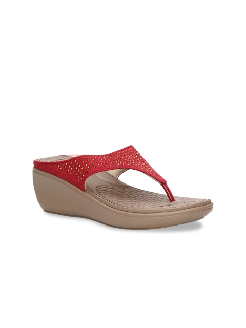 

Bata Women Red Embellished Wedges