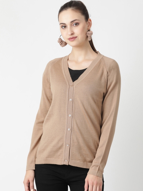 

Monte Carlo Women Beige Solid Cardigan Sweater
