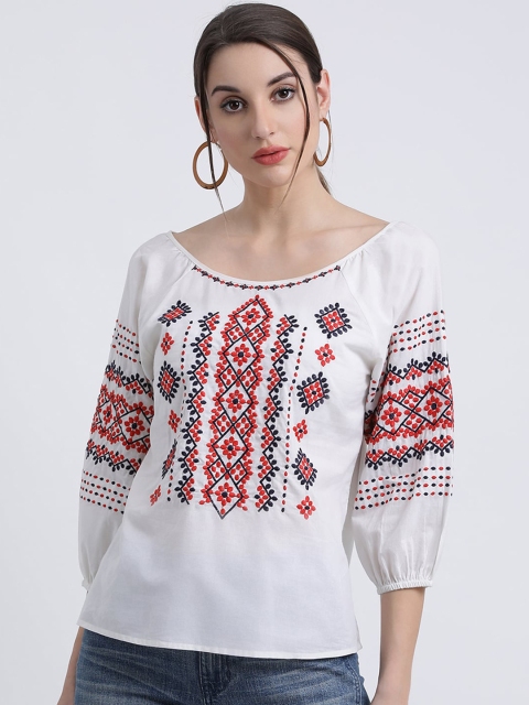 

Zink London Women White Printed Top