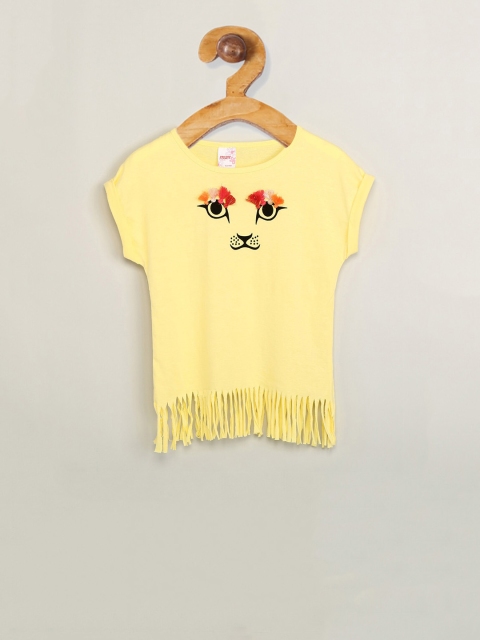 

max Girls Yellow Printed Top