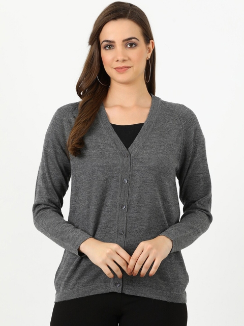

Monte Carlo Women Grey Solid Cardigan Sweater