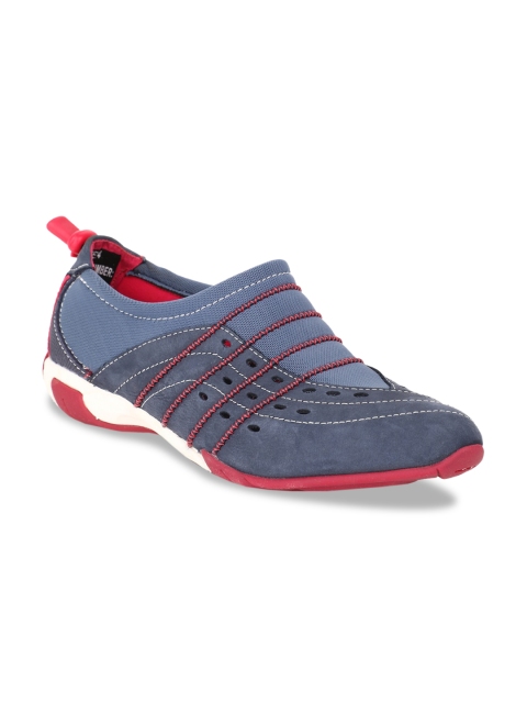 

Hush Puppies Women Blue Solid Leather Sneakers