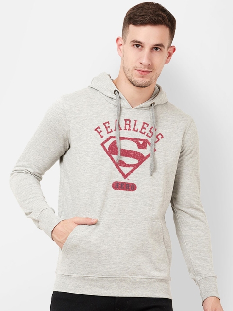 

Free Authority Men Grey & Red Superman Printed Hooded Sweatshirt