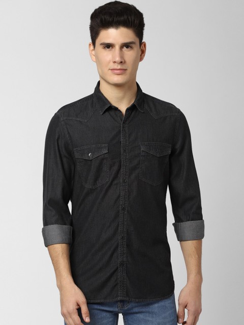 

Peter England Casuals Men Black Regular Fit Solid Casual Shirt