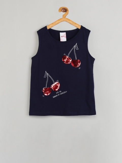 

max Girls Blue Embellished Top