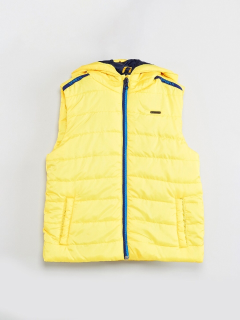 

max Boys Yellow Solid Quilted Jacket