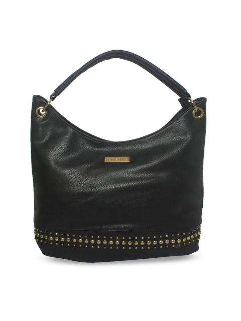 

Remanika Black Embellished Hobo Bag