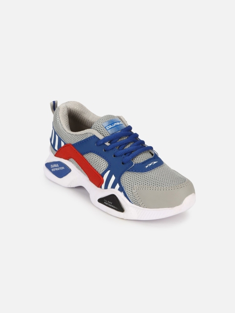 

Columbus Boys Grey & Red Mesh Running Shoes