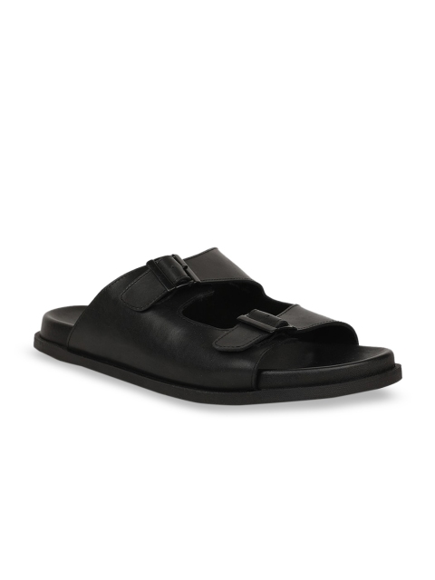 

Bata Men Black Solid Comfort Leather Sandals