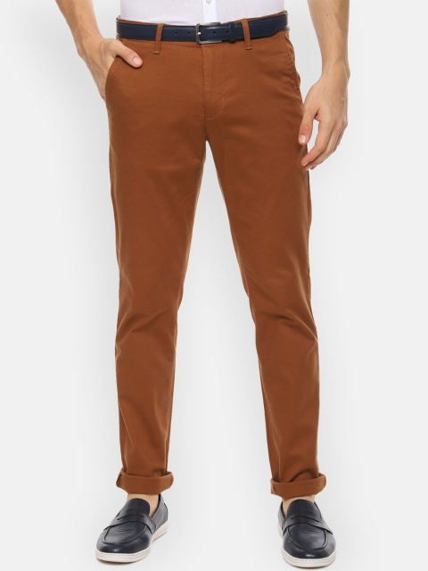 

Van Heusen Sport Men Brown Tapered Fit Solid Regular Trousers