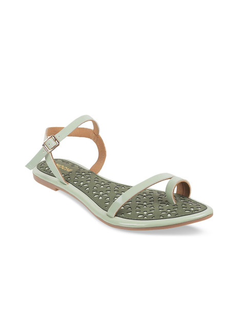 

Mochi Women Green Solid One Toe Flats