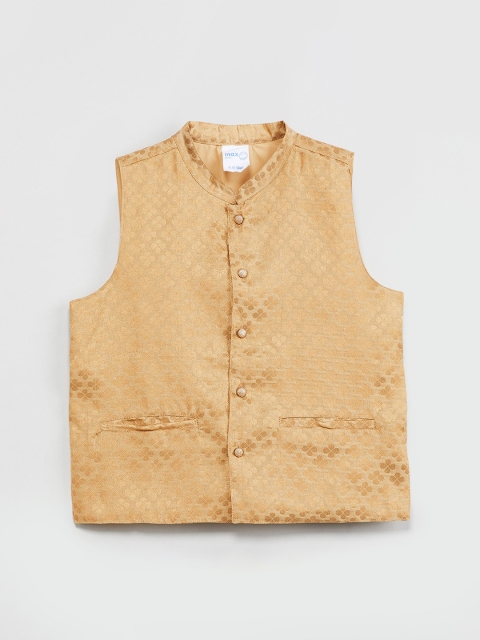 

max Boys Gold-Toned Self Design Tailored Jacket