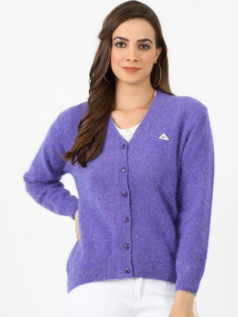 

Monte Carlo Women Purple Solid Cardigan Sweater