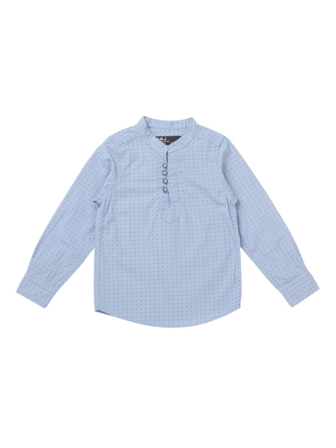 

Nick&Jess Boys Blue Slim Fit Printed Casual Shirt