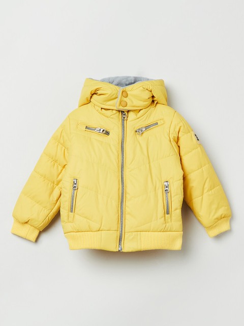 

max Boys Yellow Solid Padded Jacket