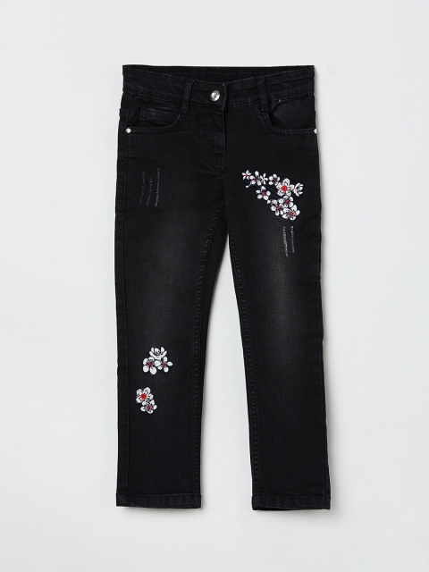 max Girls Black Slim Fit Mid-Rise Clean Look Jeans