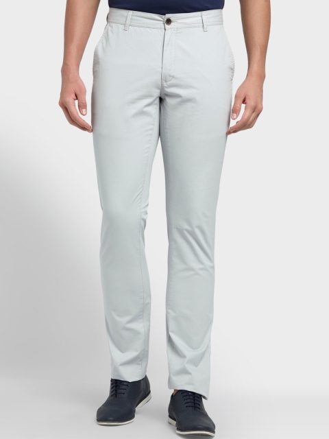 

ColorPlus Men Grey Tapered Fit Printed Regular Trousers