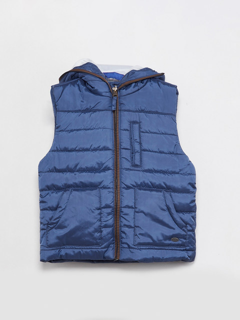

max Boys Blue Solid Padded Jacket