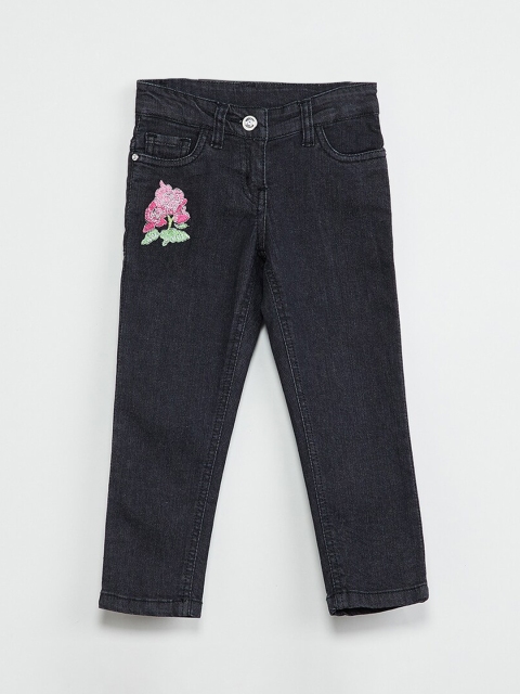 

max Girls Black Regular Fit Mid-Rise Clean Look Stretchable Jeans
