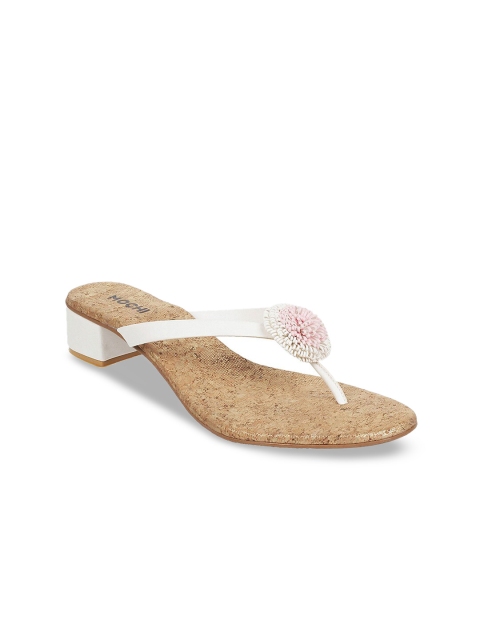 Mochi Women White Solid Heels