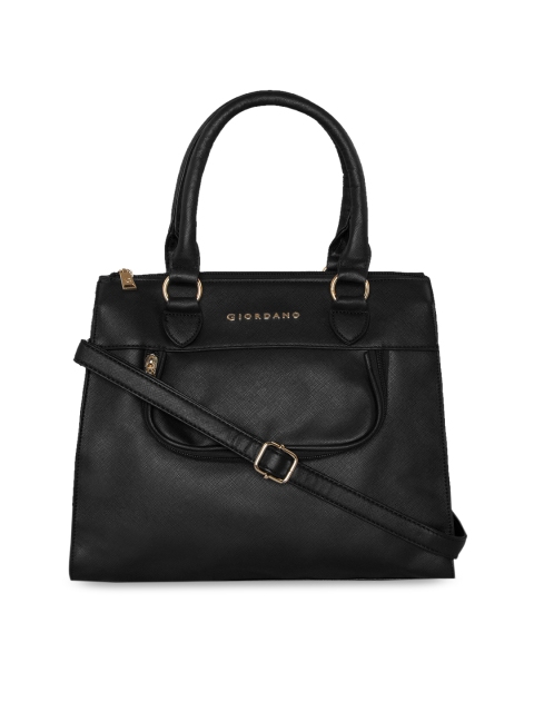 

GIORDANO Black Textured Handheld Bag