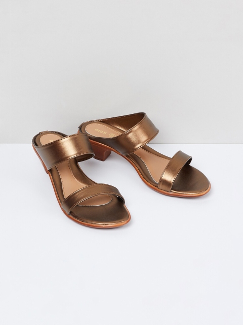

max Women Bronze-Toned Solid Heels