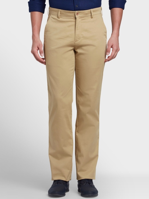 

ColorPlus Men Khaki Tapered Fit Solid Regular Trousers