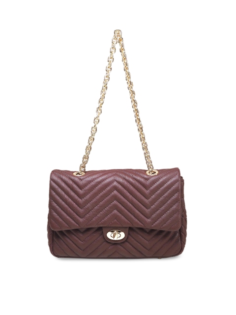 

Da Milano Burgundy Textured Leather Shoulder Bag