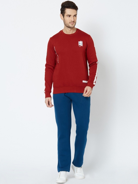 

Sweet Dreams Men Rust-Coloured & Blue Solid Tracksuit