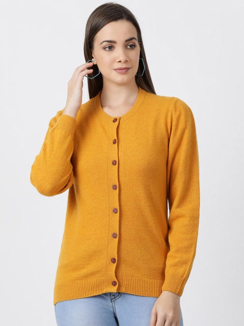 

Monte Carlo Women Mustard Yellow Solid Cardigan Sweater