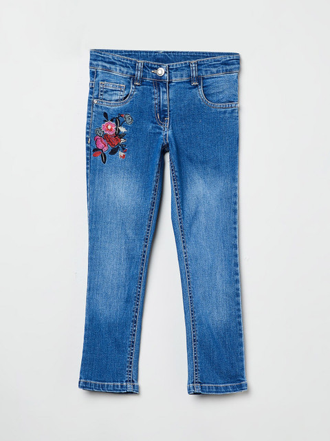 

max Girls Blue Slim Fit Mid-Rise Clean Look Jeans