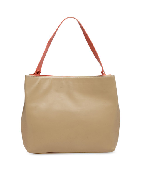 

Butterflies Beige Solid Handheld Bag