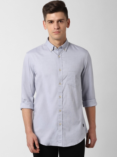 

Peter England Casuals Men Grey Regular Fit Checked Casual Shirt