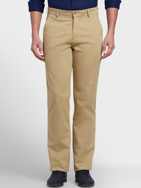 

ColorPlus Men Khaki Tapered Fit Solid Regular Trousers