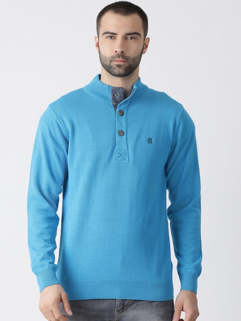 

Monte Carlo Men Blue Solid Pullover Sweater