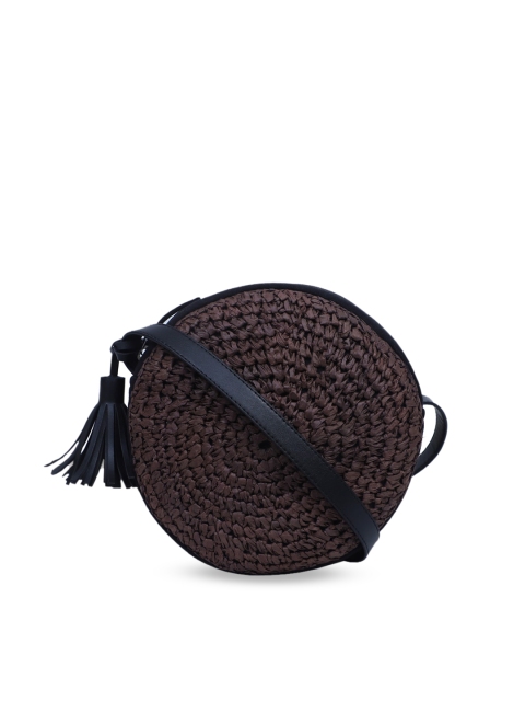 

Diwaah Coffee Brown Textured Sling Bag